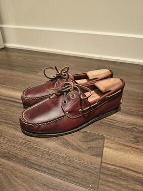 Timberland Classic 2-Eye Boat Shoes  Brown Leather Men's 10.5